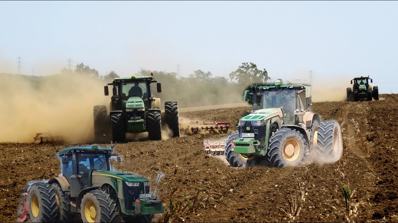Big Team 4x John Deere 8R340, 8345R Vaderstad, Maschio 2022