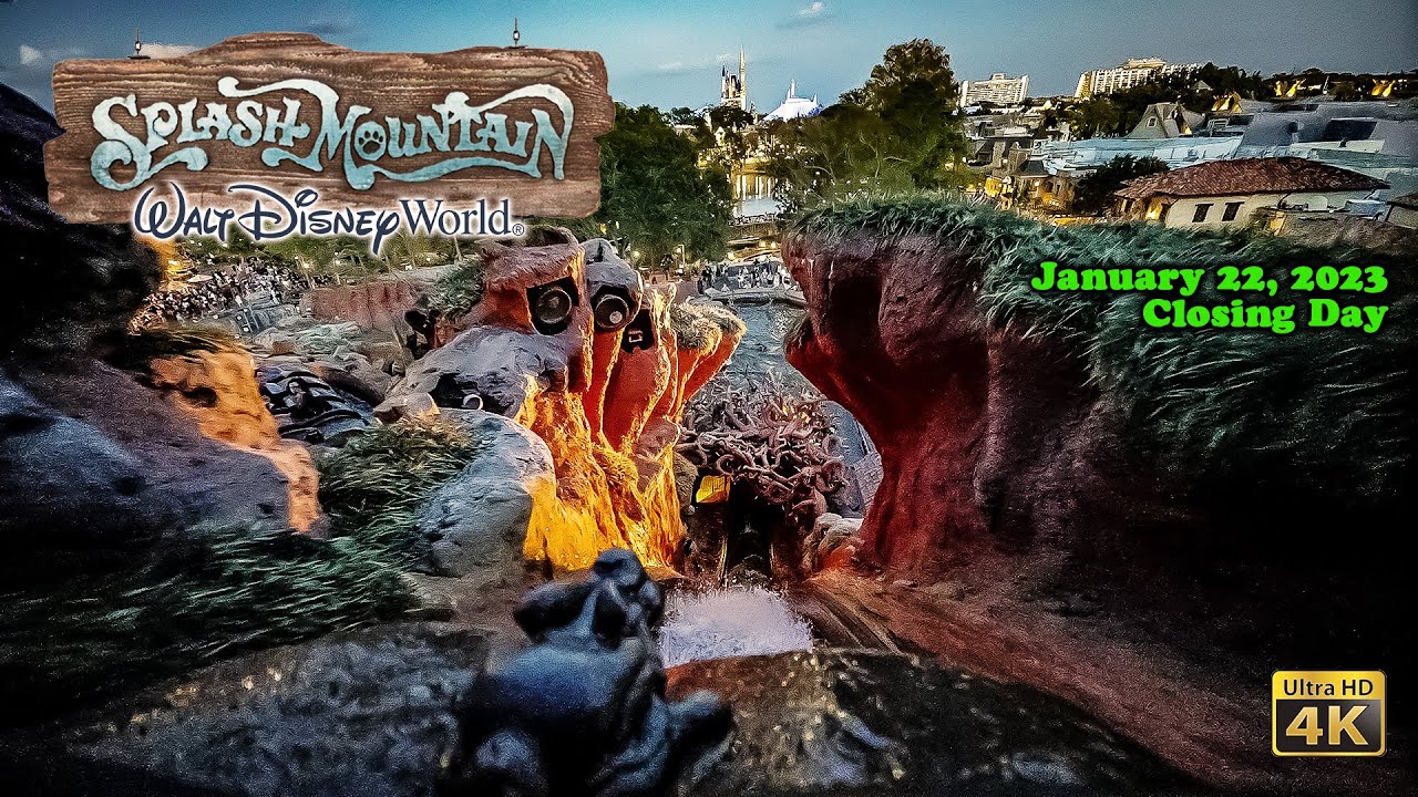 Splash Mountain On Ride Front Seat Low Light 4K POV with Queue Walt Disney World 2023 01 22