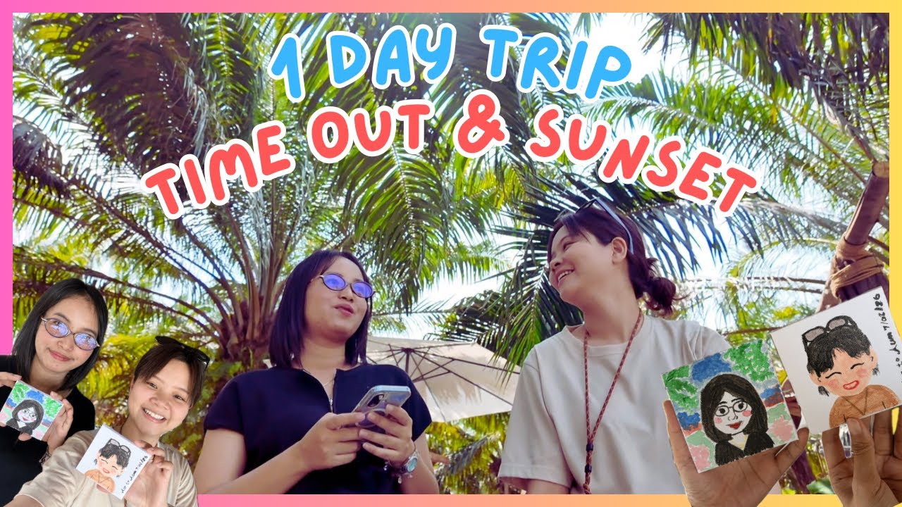 เที่ยวใกล้บ้าน วาดรูป กพักผ่อน ที่ time out & Sunset cafe | อาหารและน้ำอร่อยมาก ร้านคาเฟ่ในสวนปาล์ม