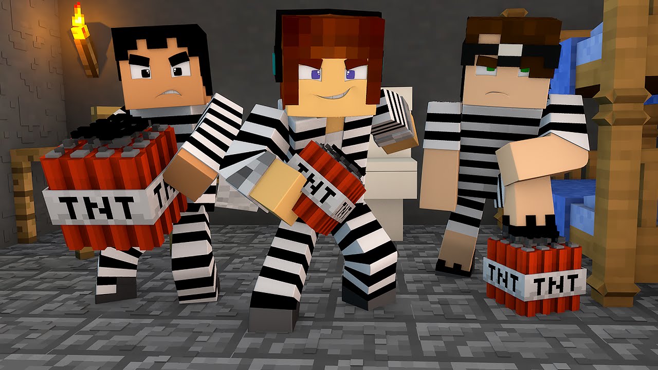 Minecraft : EXPLODIMOS A PRISÃO  !! - ( Polícia e Ladrão)