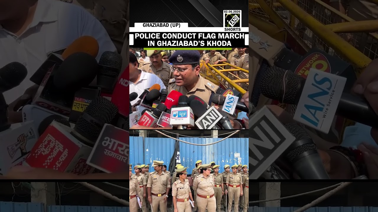 Watch! Police conduct flag march in Ghaziabad&rsquo;s Khoda after teen murder