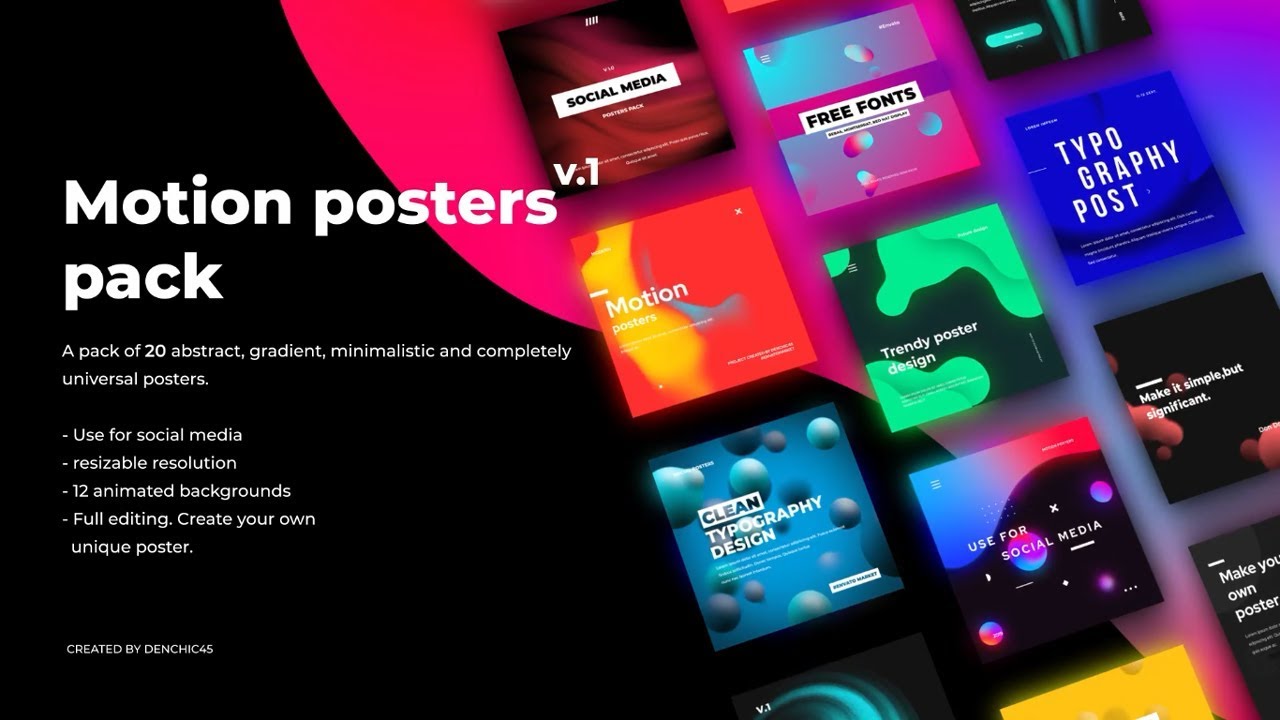 20 Social Media Poster Design - After Effects Template