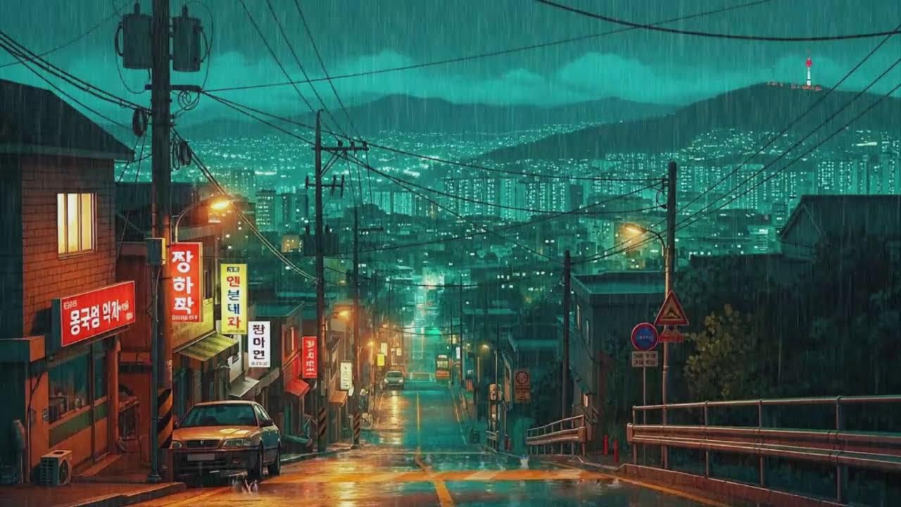 Rain Sounds with Lofi for Study in a Quiet Korean Night Ambience When You Can’t Focus 😌