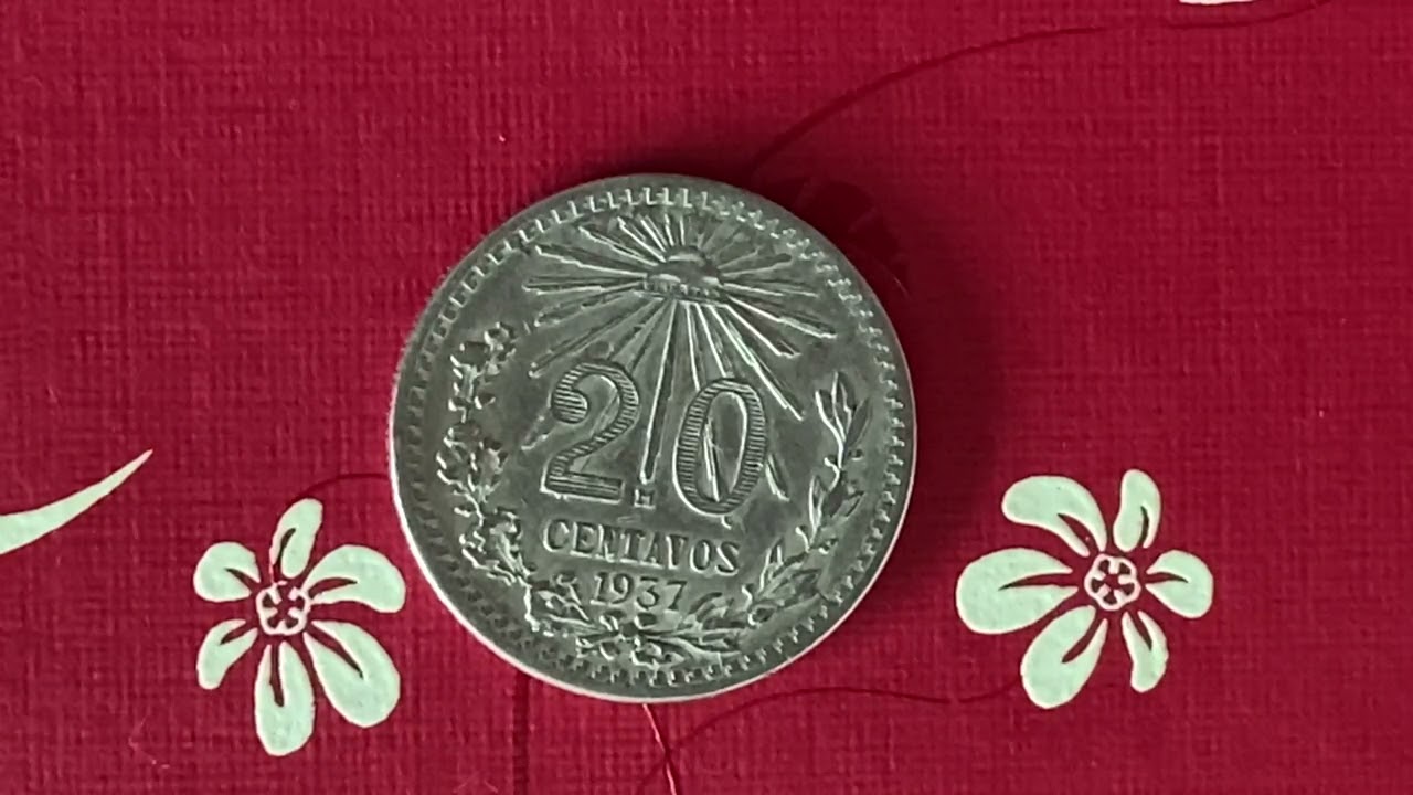 &ldquo;20 Centavos, Resplandor, plata Ley 0.720. 1920-1943. Cuesta entre 2 y 220 d&oacute;lares. Es muy cotizada.