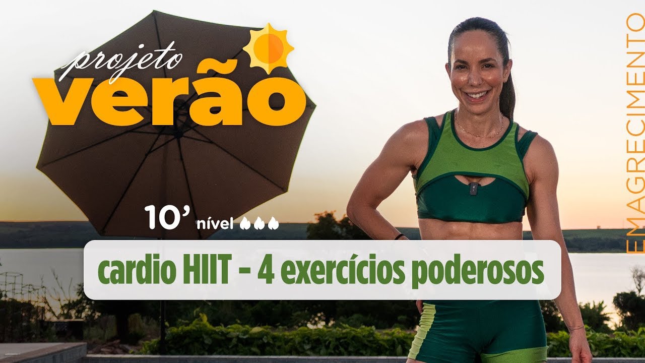 CARDIO HIIT - 4 exercícios poderosos pra queimar muita gordura em casa- só 10 minutos ☀️Carol Borba