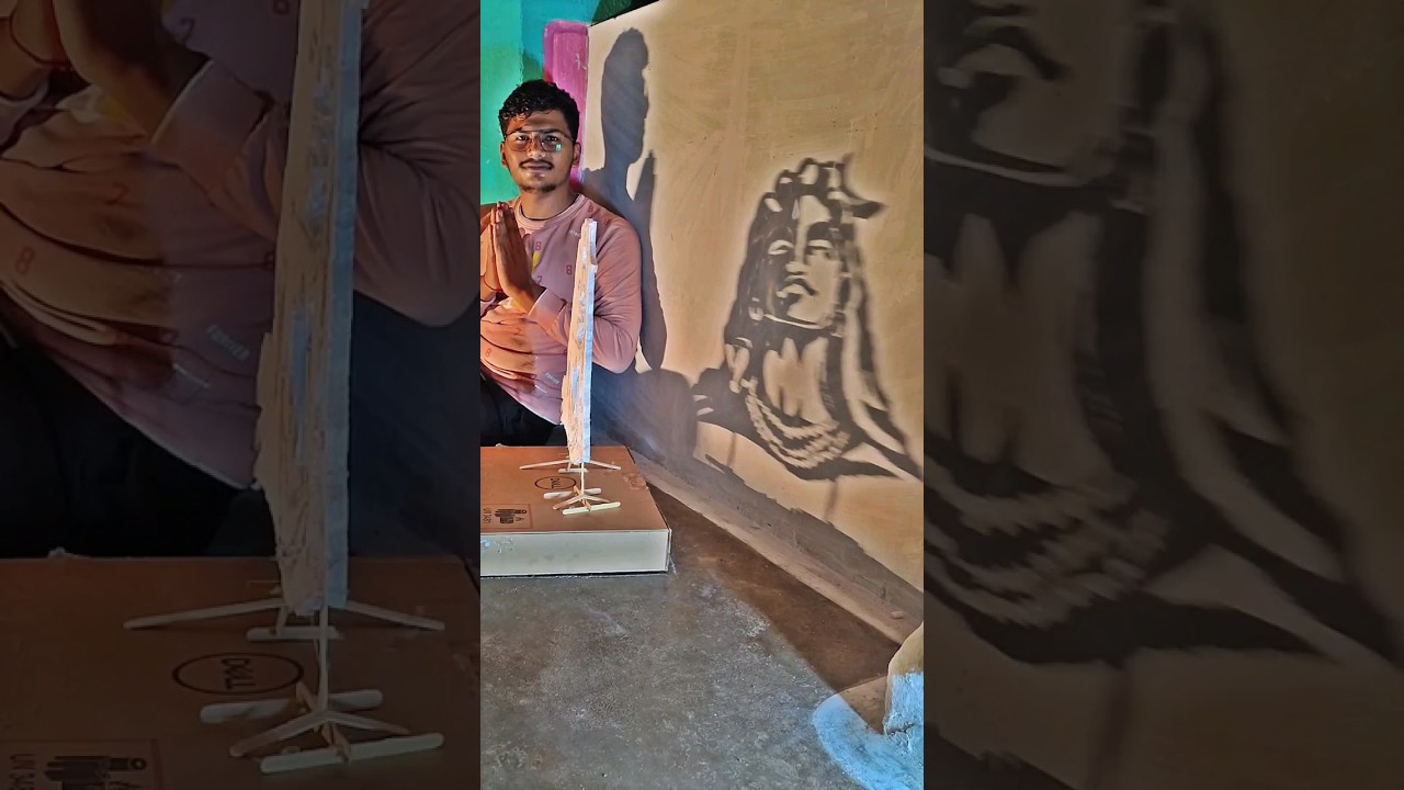 Thermocol art shiv ji. 📿🥰 #shorts #shiv #art