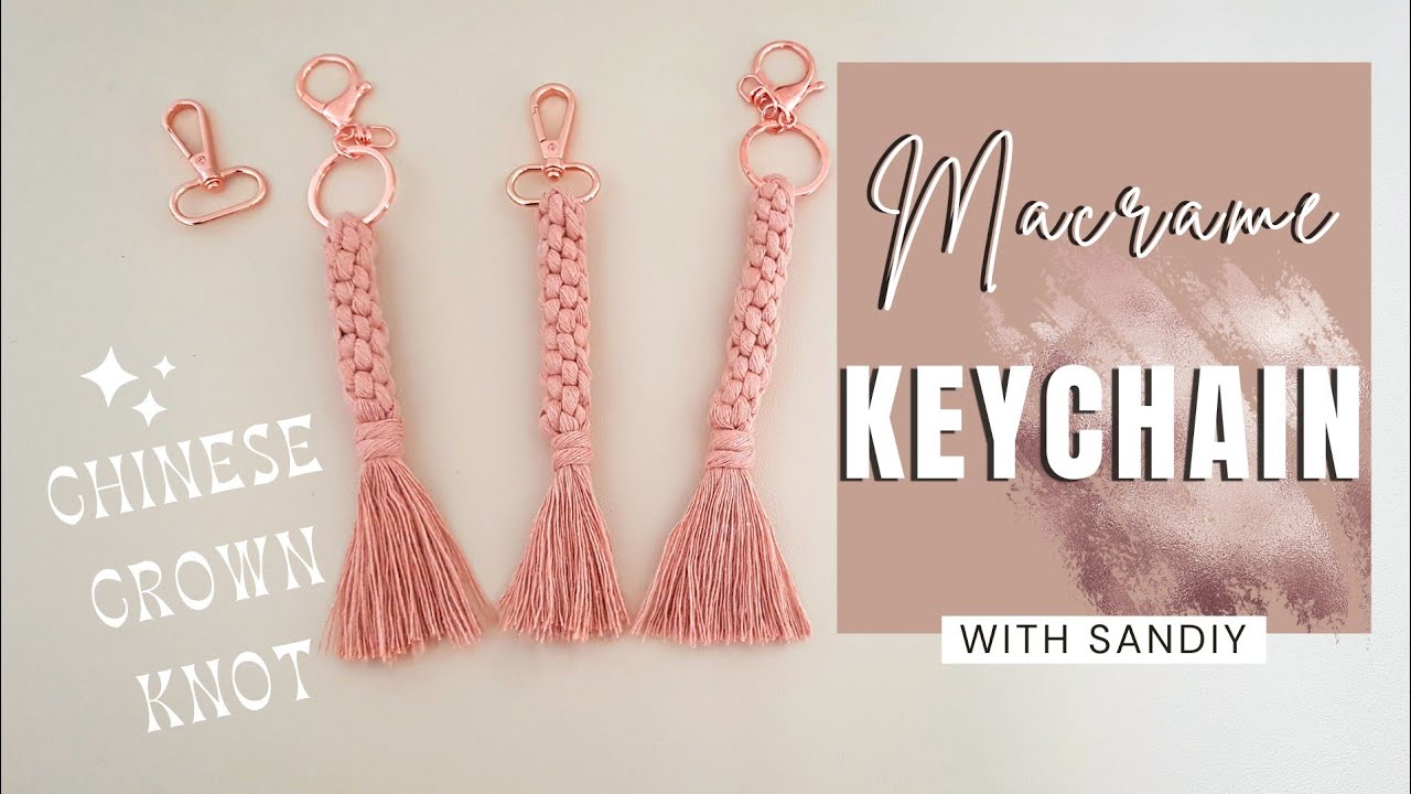 DIY Macramé Keychain | Tutorial | Chinese Crown Knot | Schlüsselanhänger