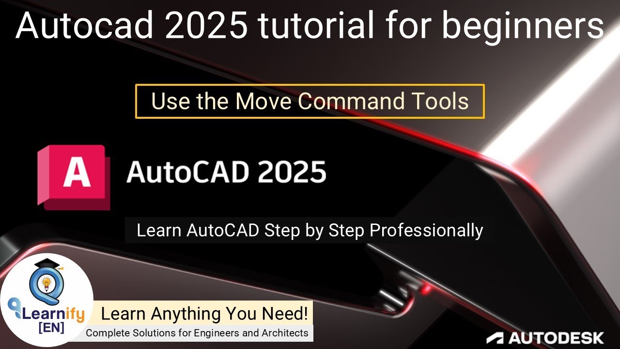 2.1 Autocad 2025 tutorial for beginners (Step by Step) - Use Move Command Tools - @smhedaetullah