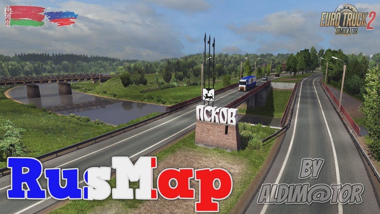 ETS 2 • Рейс из Великобритании через Беларусь в Россию 1.58 RusMap #ETS2