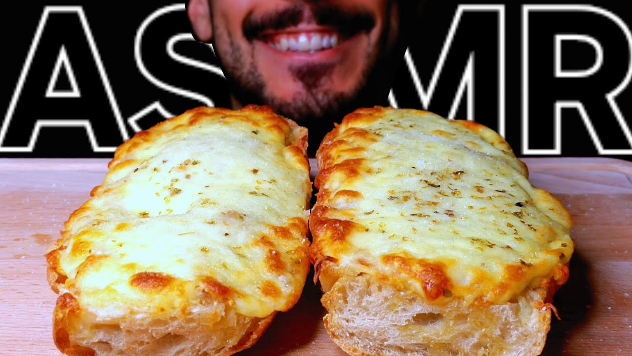 ASMR GARLIC CHEESE BREAD (EATING SOUNDS) NO TALKING MUKBANG