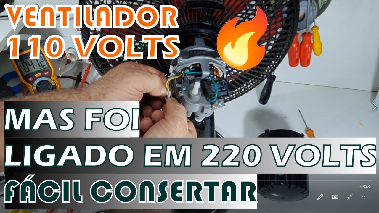 COMO CONSERTAR VENTLADOR 110 VOLTS LIGADO EM 220 VOLTS
