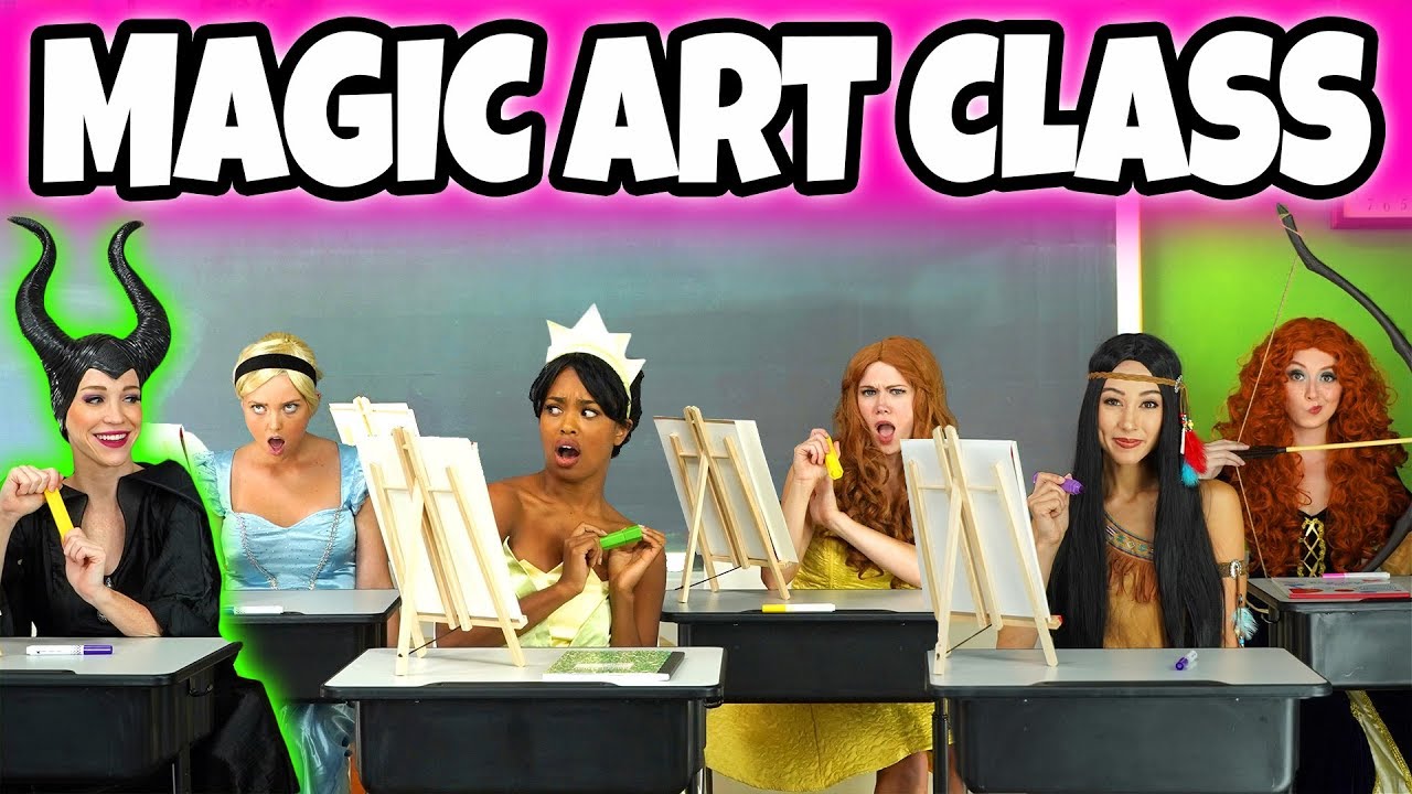 DISNEY PRINCESS MAGIC ART CLASS. (With Tiana, Pocahontas, Merida, Belle, and Cinderella) Totally TV
