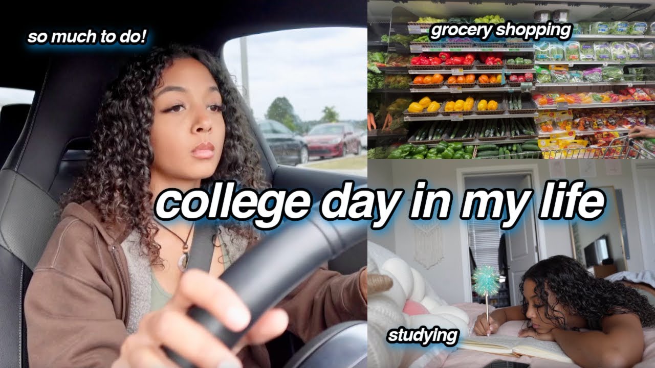 college day in my life | groceries, studying for mid-terms, cooking