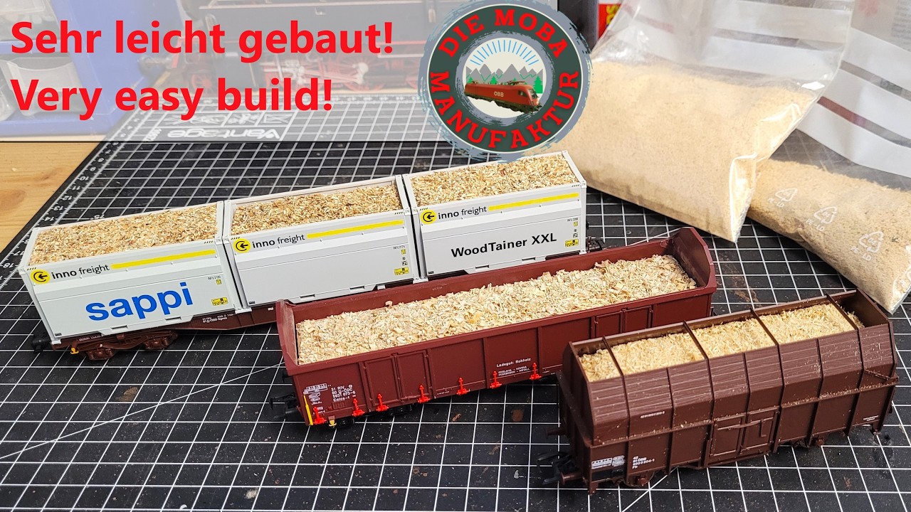 Einfacher geht fast nicht! Ladegut bauen Hackschnitzel und Sägespänne für H0 Modelleisenbahn 1/87