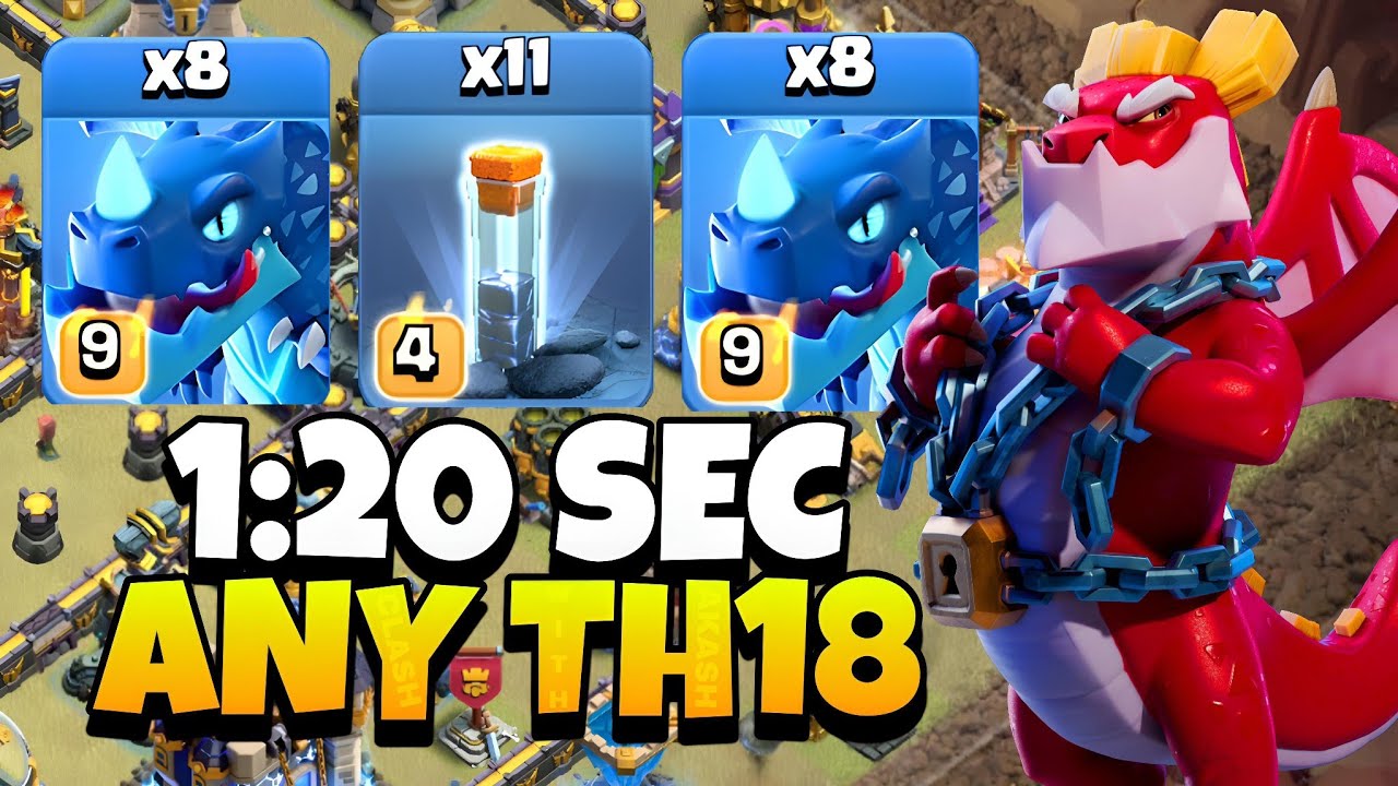 TH18 NEW OP Attack ⚡ Electro Dragon + Dragon Duke with Totem Spell | Easy 3 Star!