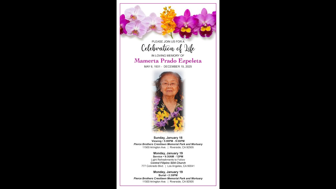 Celebration of Life | Mamerta Ezpeleta | January 19, 2026
