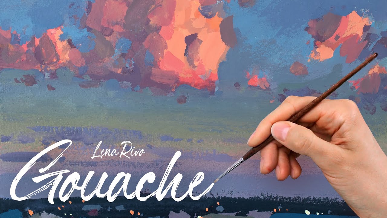 Gouache Sketchbook Painting Time Lapse - Evening Clouds