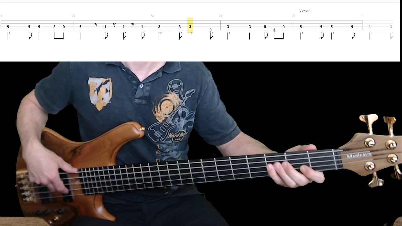 Dire Straits - Sultans Of Swing Bass Cover with Playalong Tabs in Video