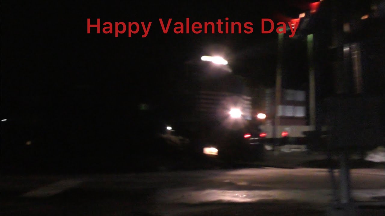 Happy Valentine Day with Train NS 27A Flying Through Allison at Marshall VA Single Stack Train night
