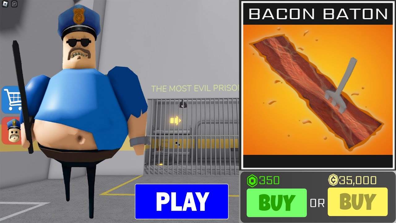 BARRY'S PRISON RUN! (OBBY) BATON BATTLES EVENT - Use 35K Coins to Unlock New Item BACON BATON