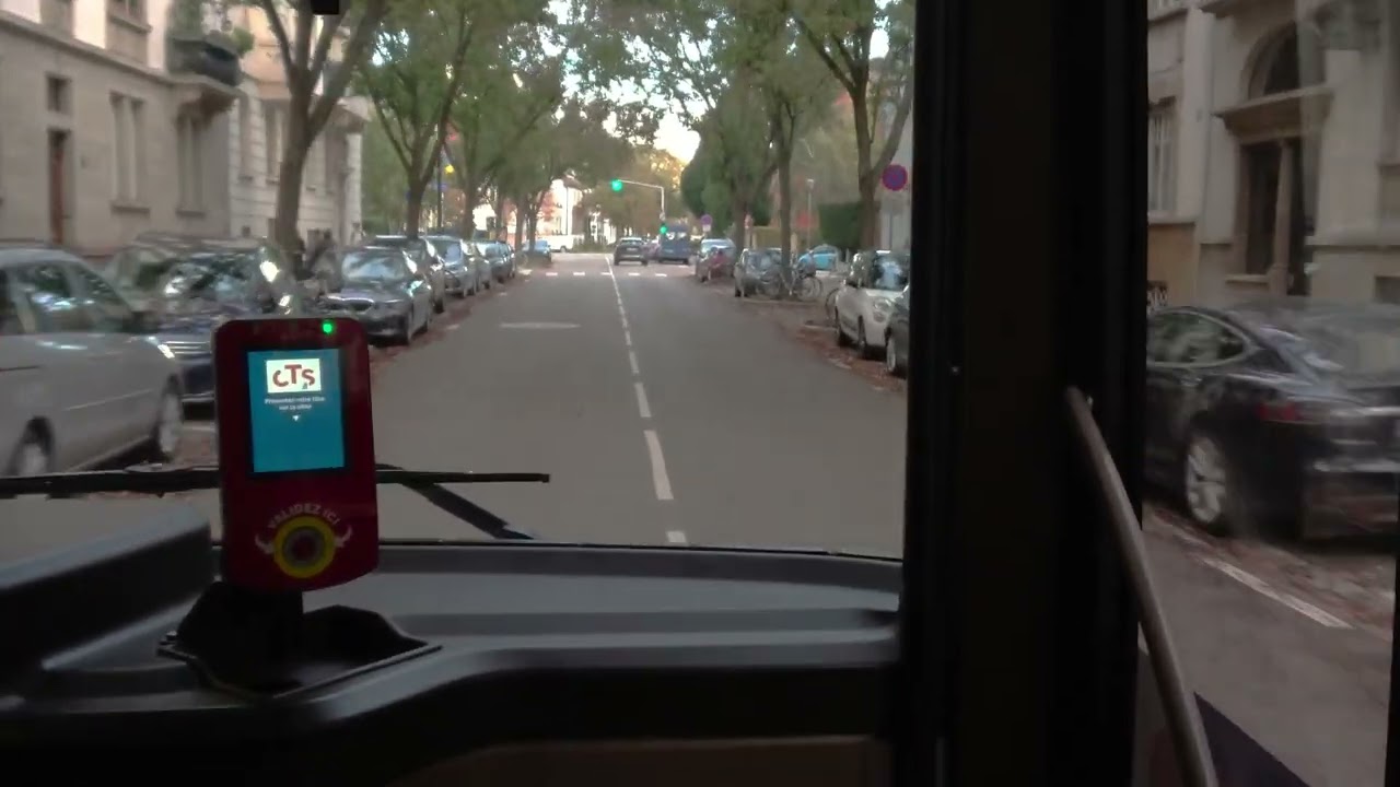Strasbourg FRANCE   Bus 15  Part 1/2     Départ Pl. République - Destination Boecklin   04-11-22