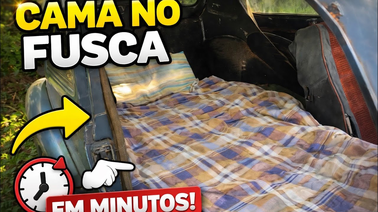 Fiz a cama mais simples dentro do fusca para acampar!!! 