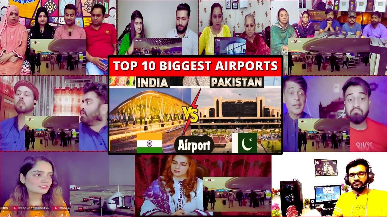 भारत🇮🇳और🇵🇰पाकिस्तान के 10 सबसे बड़े एयरपोर्ट | Top 10 Biggest Indian Airports VS Pakistani Airports
