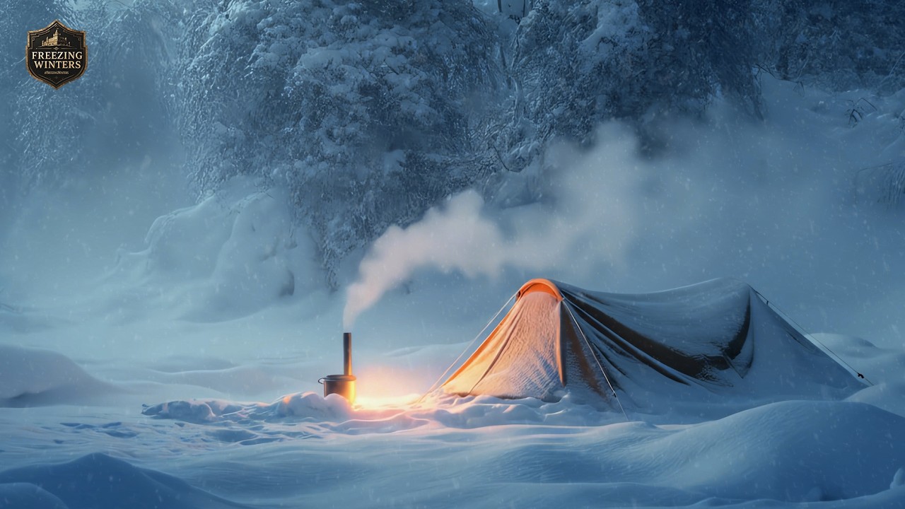 Camping in a Snowstorm ❄️ Soft Wind & Blizzard Sounds for Insomnia, Anxiety Relief and Deep Sleep