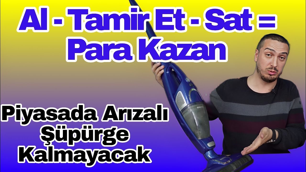 200e Aldık 1200e sattık  Şarjlı Süpürge Batarya Li-ion Dönüşüm/ Al - Tamir Et - Sat = Para Kazan