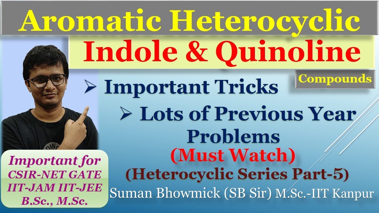 Indole, Quinoline: Properties & Reactions|Previous Year Questions CSIRNET| GATE| IITJAM| IITJEE|M.Sc