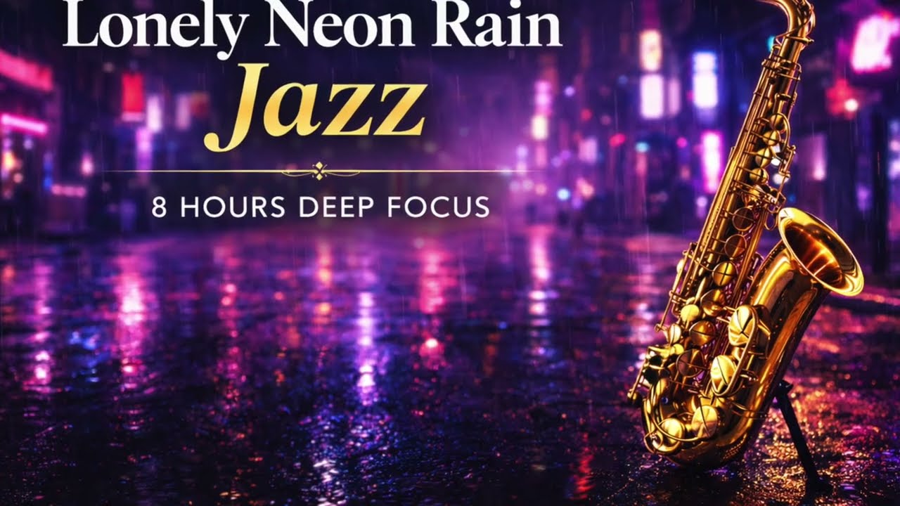 Lonely Neon Rain – 8 Hours of Emotional Jazz Sax for Deep Night Work