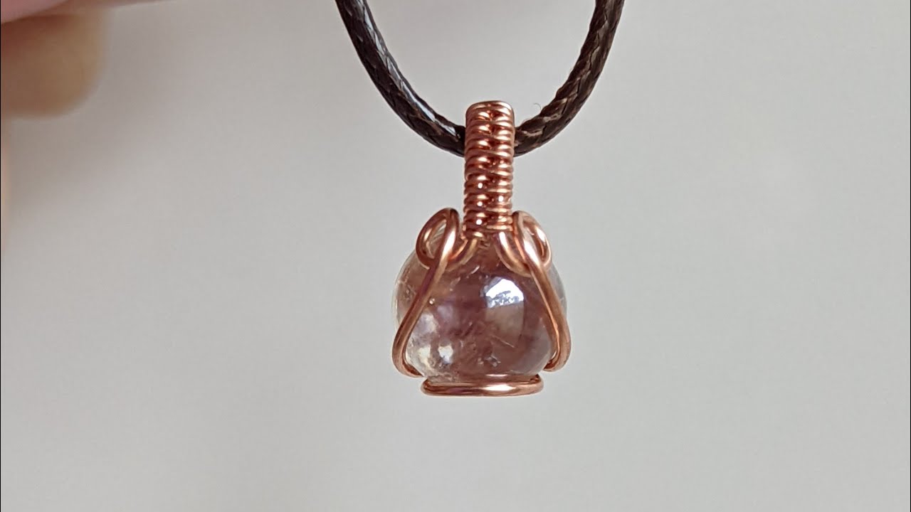 Crystal Ball Wire Wrapped Round Marble Pendant Tutorial