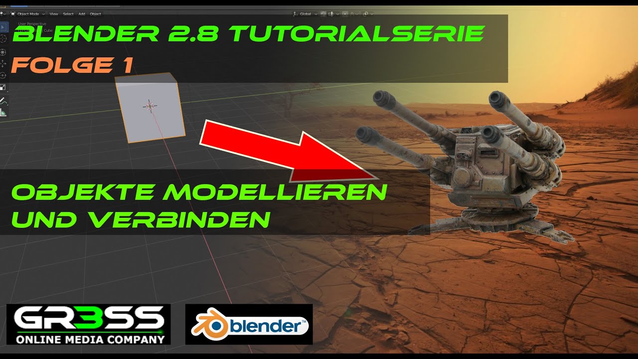 BLENDER 2.8 Tutorial 1 - Objekte modellieren und verbinden