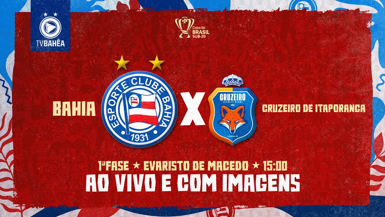 SUB 20 - BAHIA 7 x 0 CRUZEIRO/PB - AO VIVO E COM IMAGENS - COPA DO BRASIL (23/10/25)