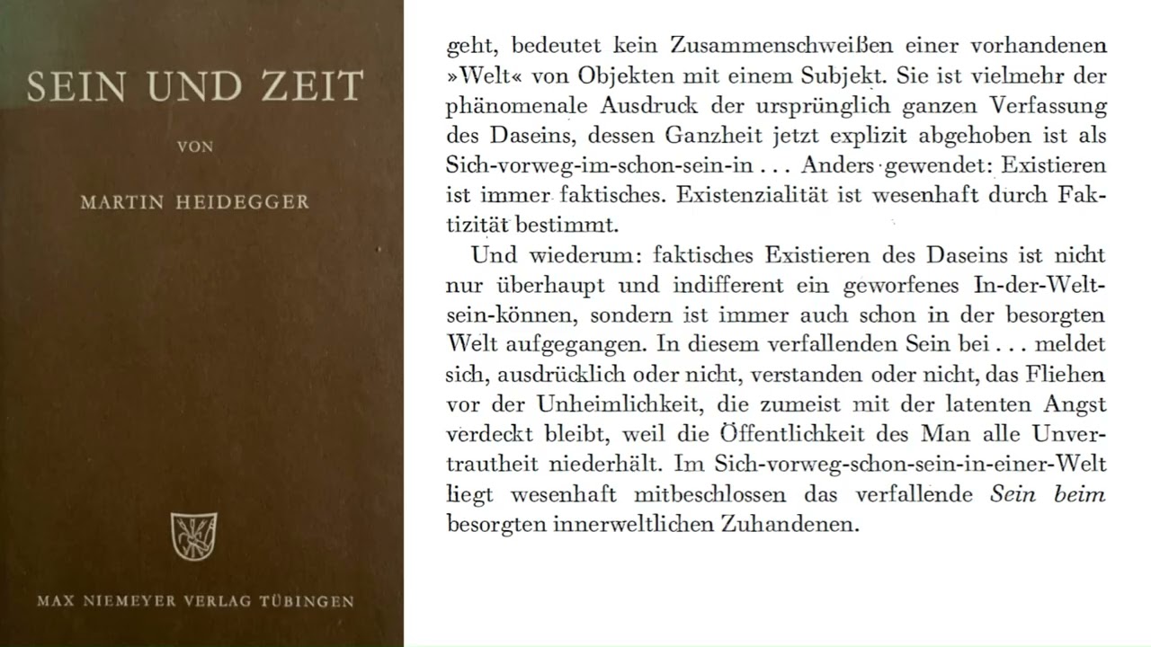 Heidegger | SEIN UND ZEIT | I. Abschnitt: Kapitel 6 | § 41 (1/2)