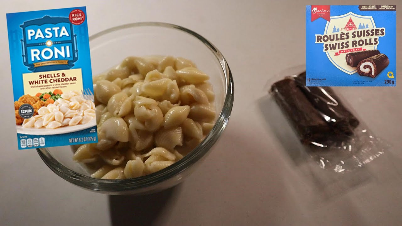 PASTA RONI SHELLS & WHITE CHEDDAR & VACHON SWISS ROLLS ASMR MUKBANG