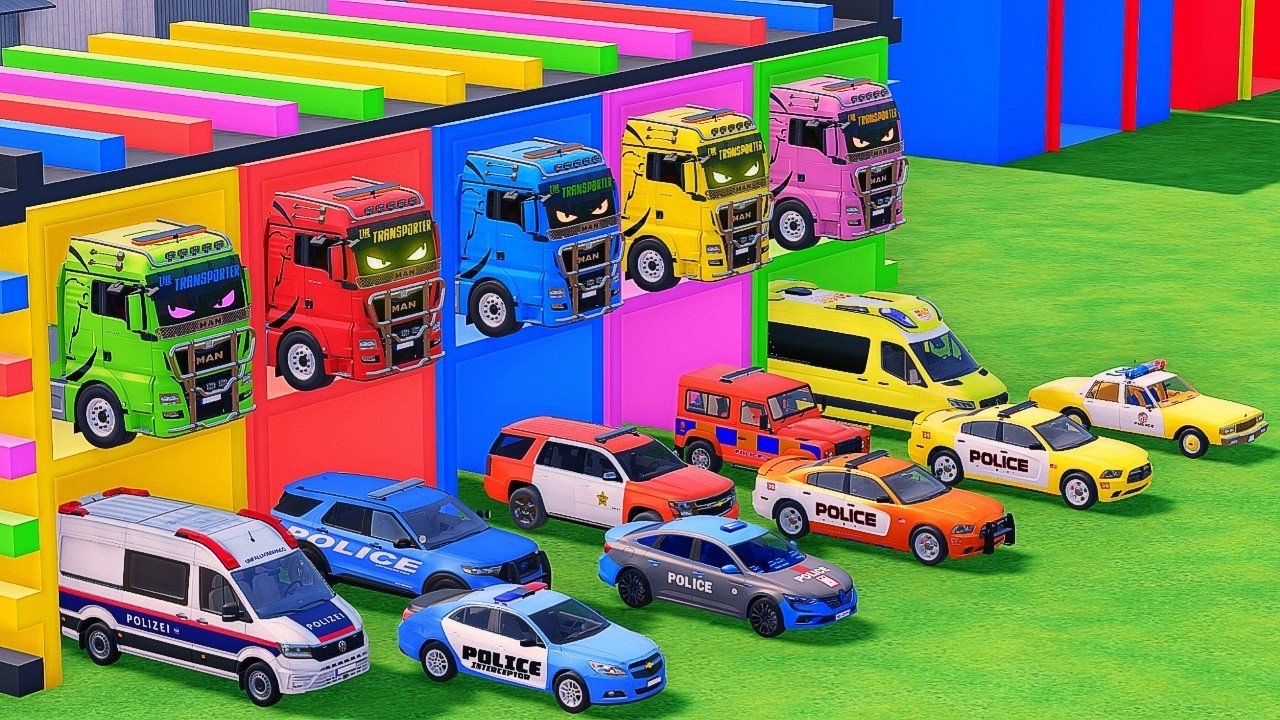 TRANSPORTING ALL POLICE CARS & EMERGENCY AMBULANCE VEHICLES WITH MERCEDES-BENZ TRUCKS | FS22 #093