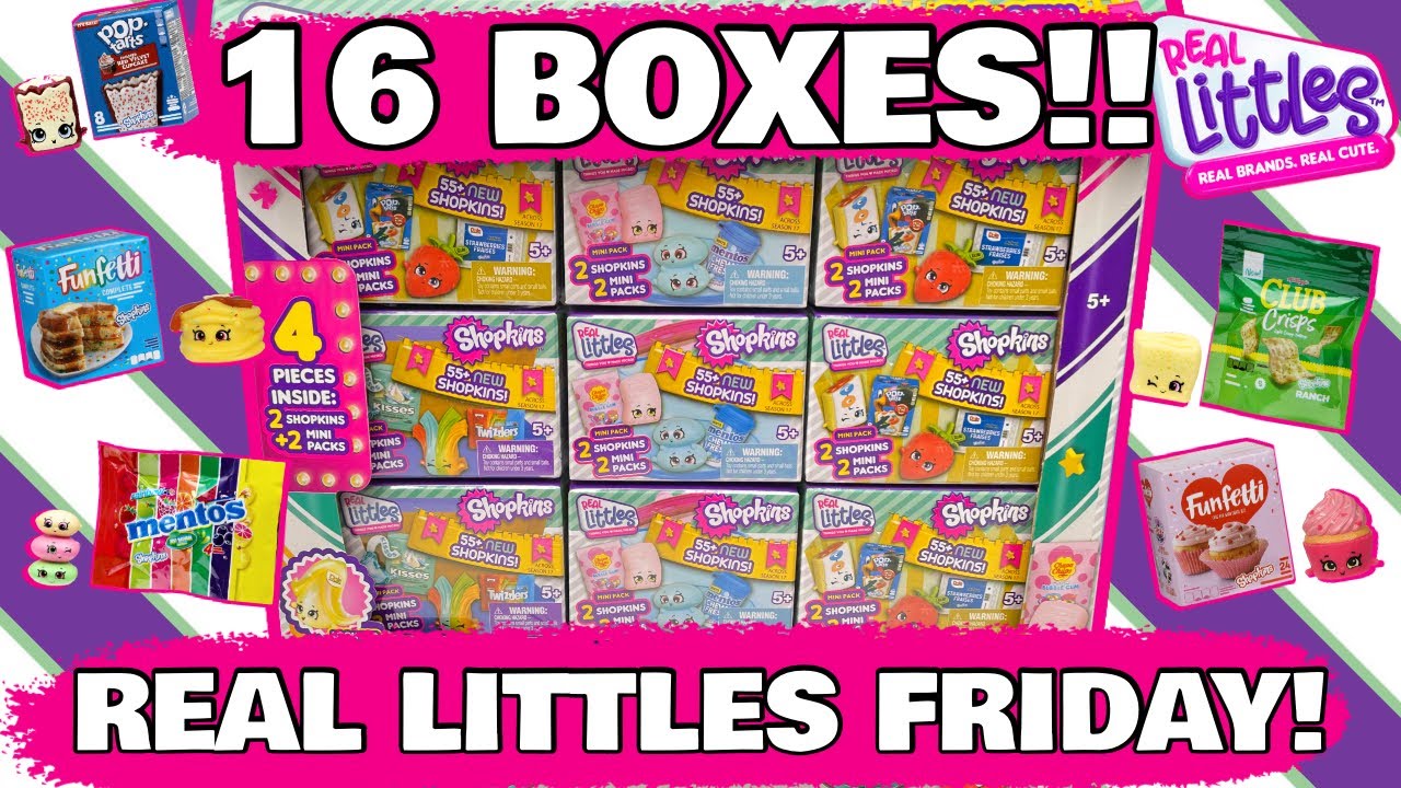UNBOXING 16 BOXES REAL LITTLES SNACK TIME BLIND BAGS!! REAL LITTLES FRIDAY IS BACK!!