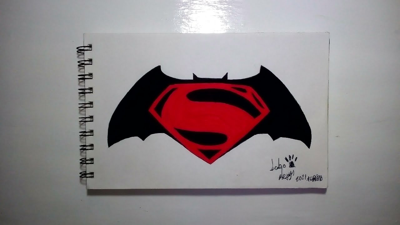 Como dibujar el logo batman vs superman