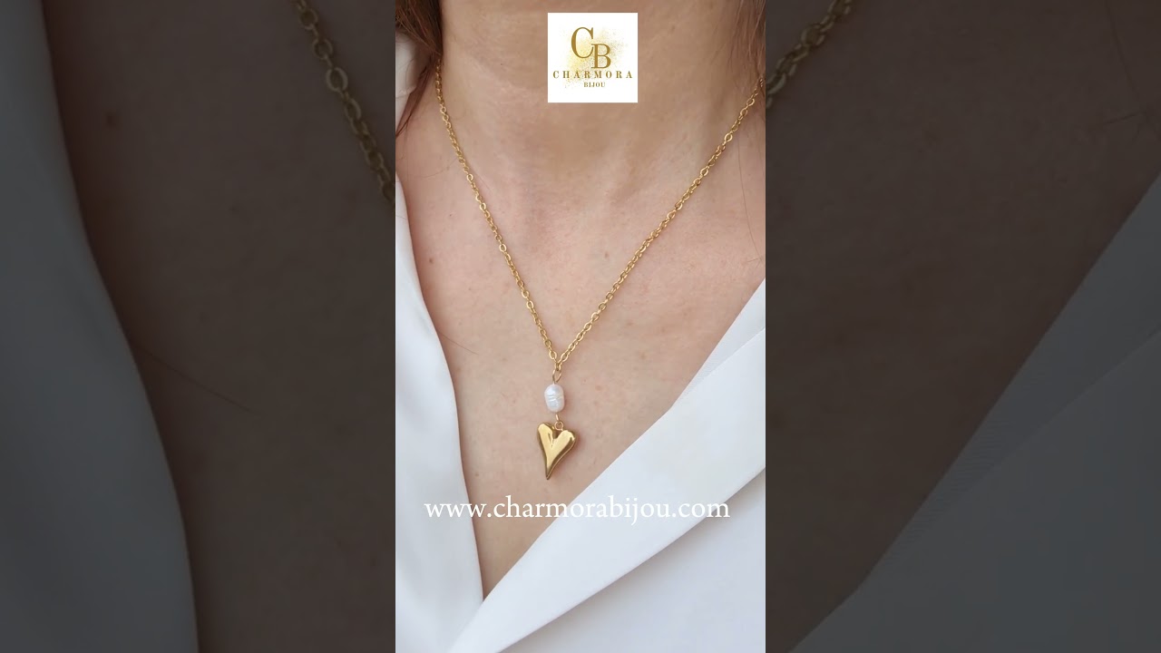 BIJOUX ACIER INOXYDABLE MAROC CHAINE PERLE D'AMOUR CHARMORA BIJOU FEMME