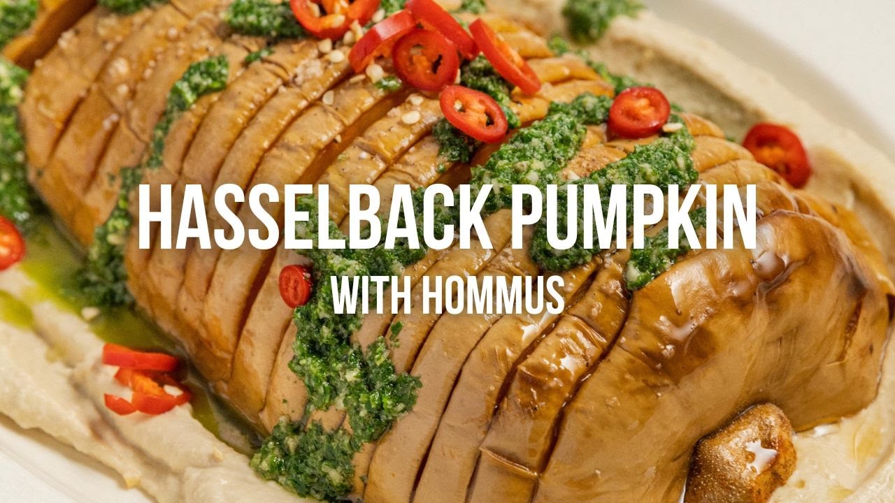 Hasselback Pumpkin with Hommus