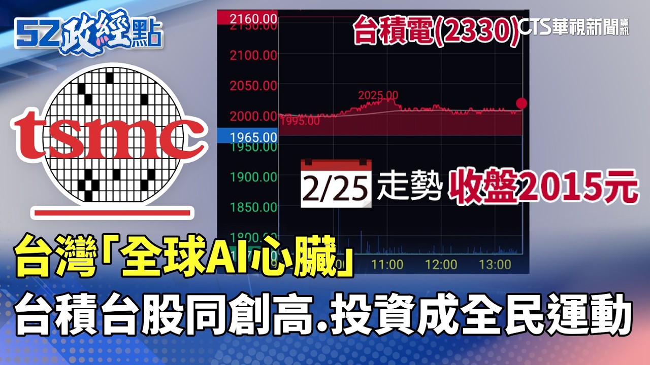 台灣「全球AI心臟」 台積台股同創高 投資成全民運動｜#52政經點 ｜主播：莊惠琪｜華視新聞 20260226 @CtsTw