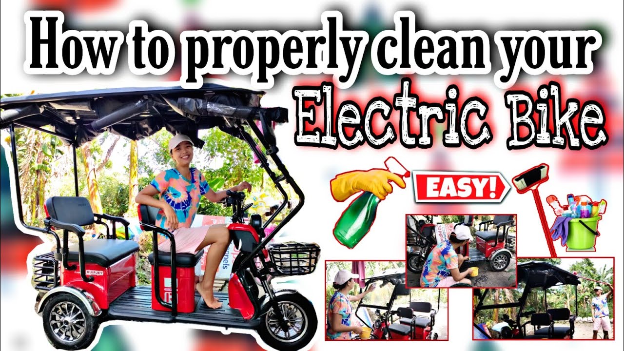HOW TO CLEAN ELECTRIC BICYCLE / H1 RUIPJEY E-BIKE TIPS FOR CLEANING TIRES AND PARTS /AIKALOG SISTERS