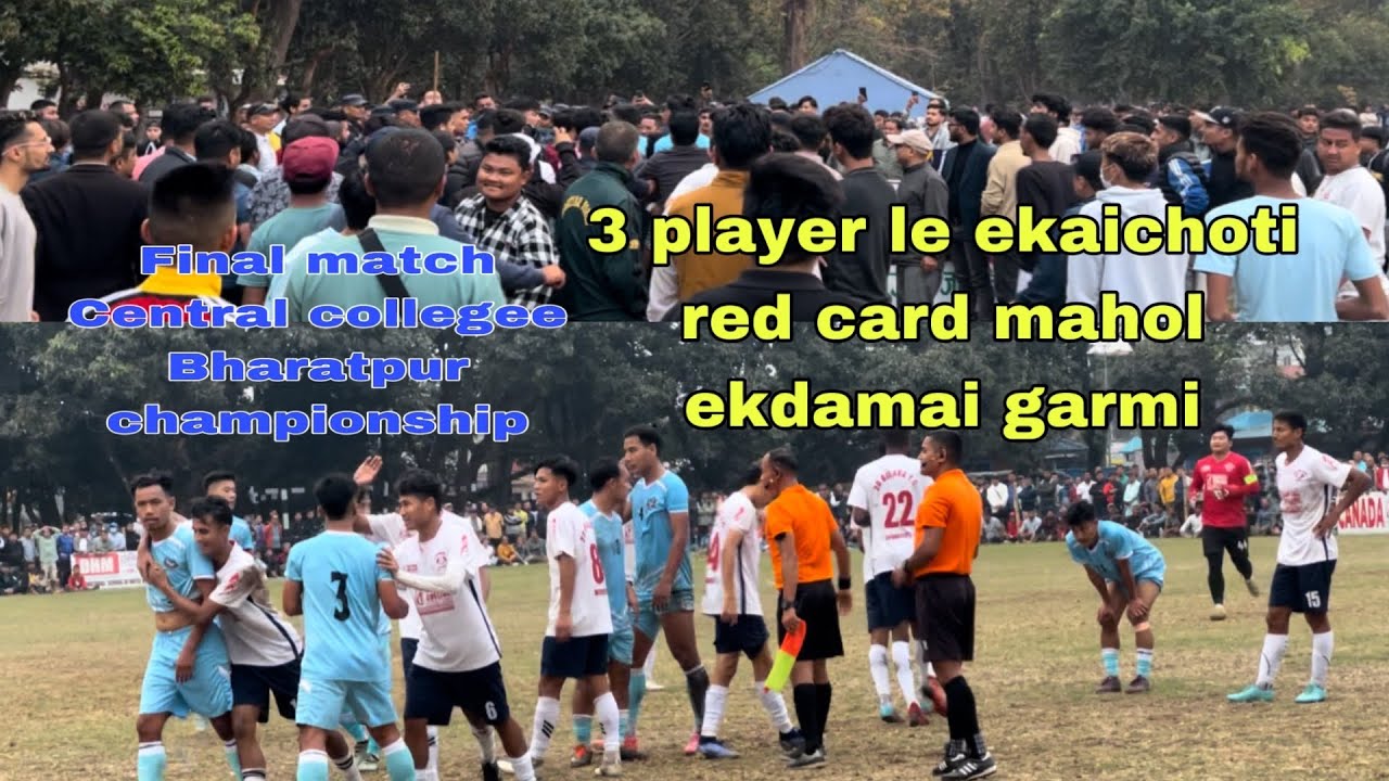 over Lafada 3players le Red card paye |Final 28bigaha vs Abukhairahani|Bharatpur championship 2080