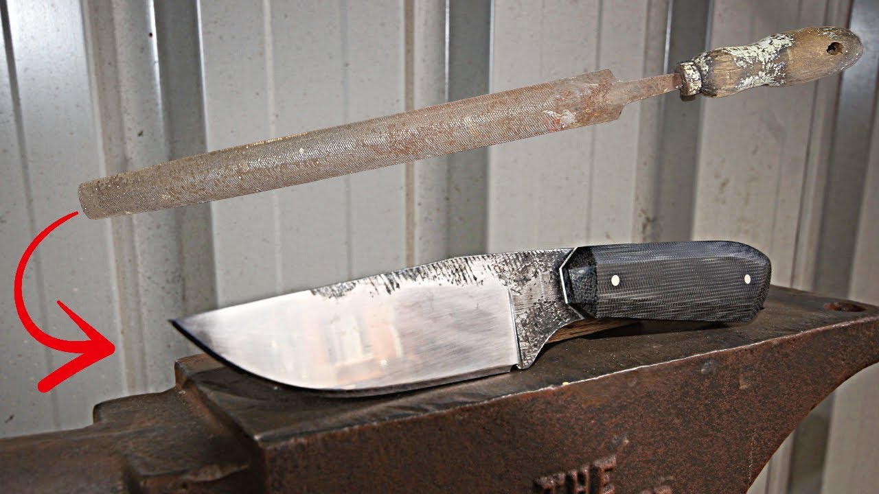 Forging a bushcraft knife from an old bastard File - Knife making