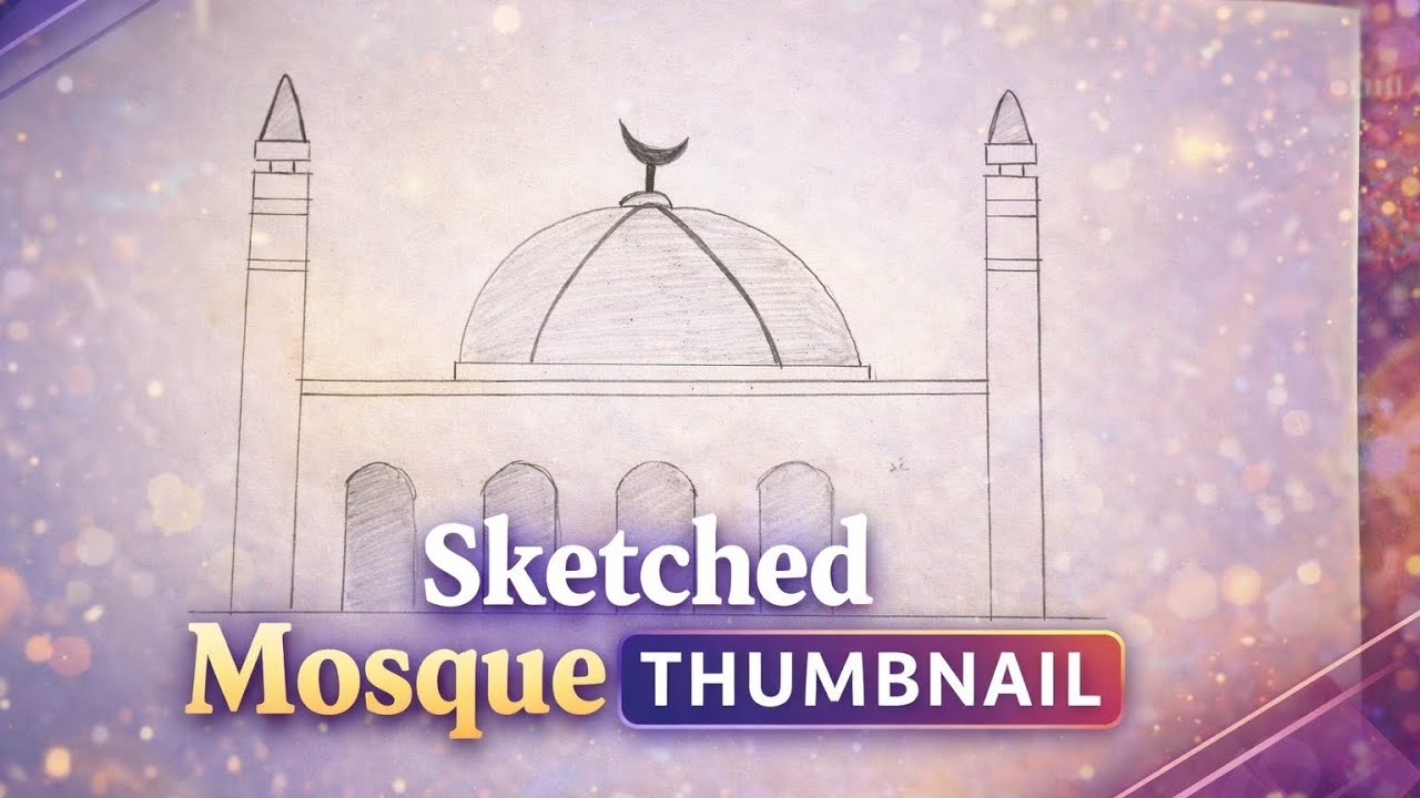 Learn to draw mosque easily | Masjid Drawing Easy | Pencil Art