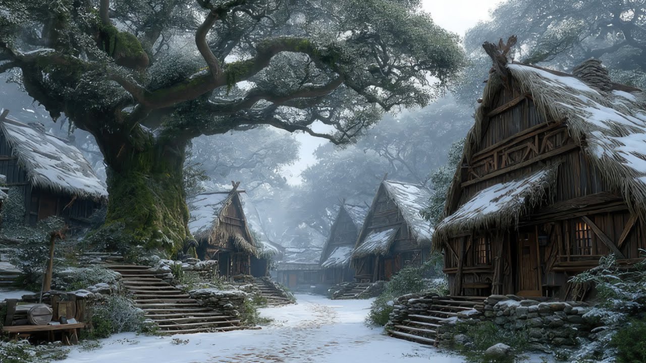 Ancient Celtic Forest Village Music | Medieval Winter Atmosphere for Study & Relax