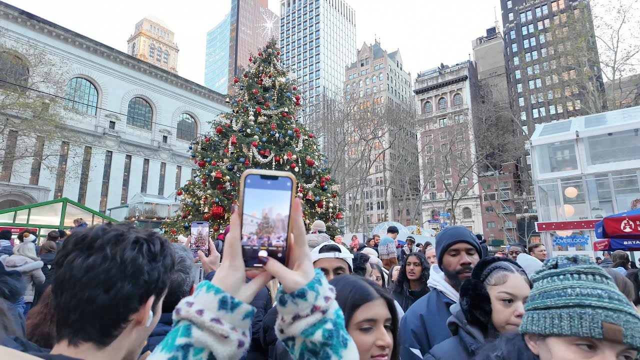 NYC Christmas Weekend 2023✨Walking from Penn Station to Bryant Park & Grand Central