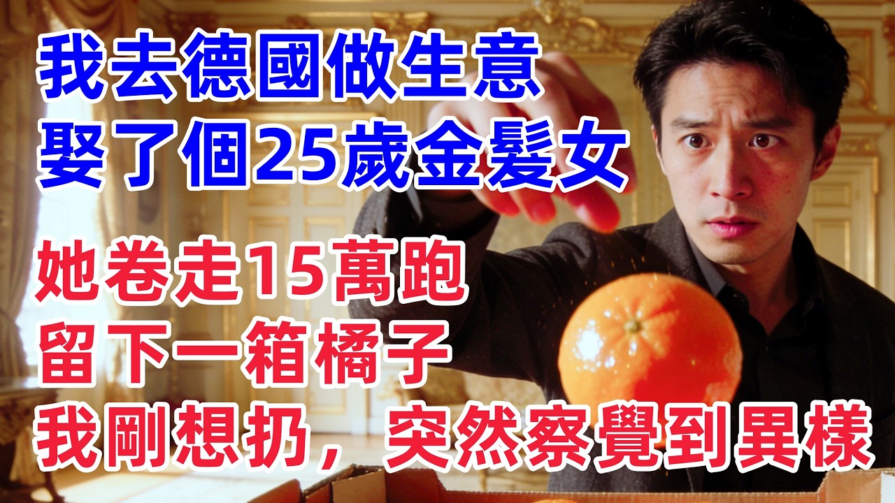 我去德國做生意娶了個25歲金髮女，她卷走15萬跑了，留下一箱橘子，我剛想扔掉，卻突然察覺到異樣！！【惠美悄悄话故事】