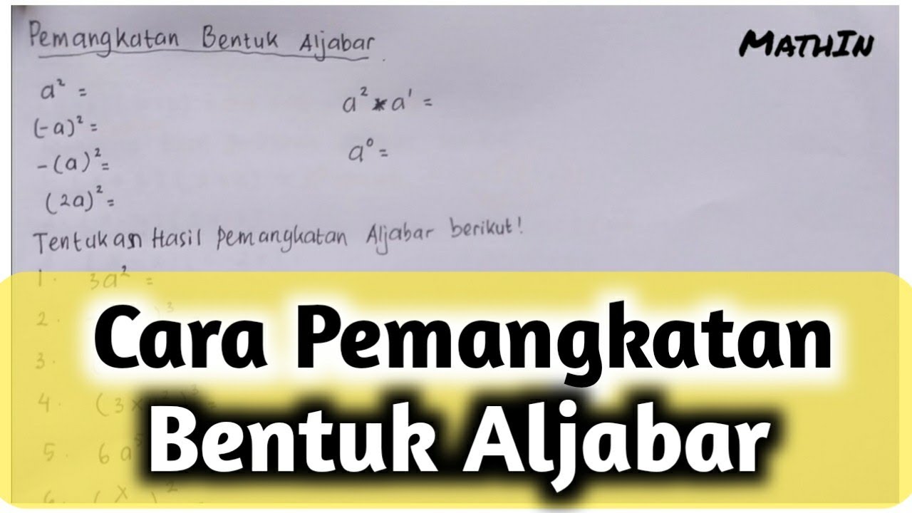 matematika kelas 7 | cara pemangkatan bentuk aljabar